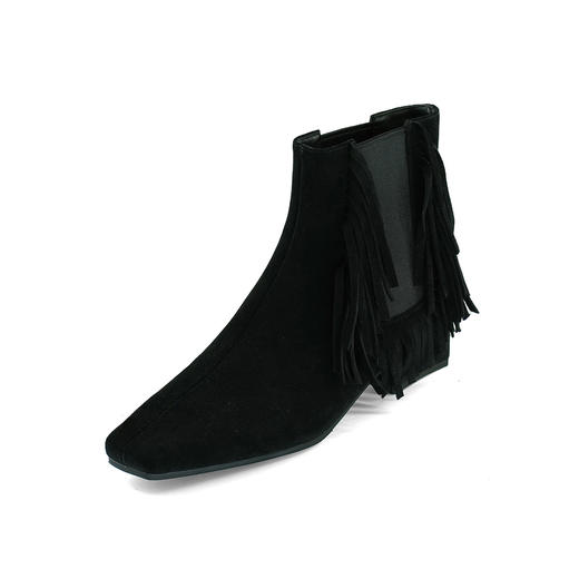 Westory2025年冬季小方头方根流苏切尔西“波嬉风“休闲短靴W25DS85491 商品图9