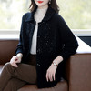 CC 10-5062亮片呢子针织开衫翻领纽扣外套洋气显瘦上衣 商品缩略图1