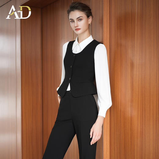 AD黑色西装马甲女2025新款高级感气质名媛高端小个子无袖背心上衣 商品图3