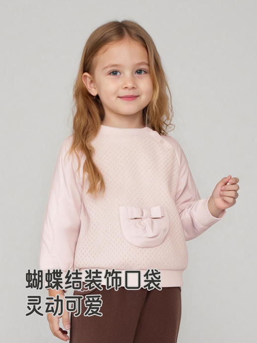 英氏儿童卫衣冬季绒衫长袖套头衫女孩女宝宝保暖新款YRTAJ4R064A 商品图4