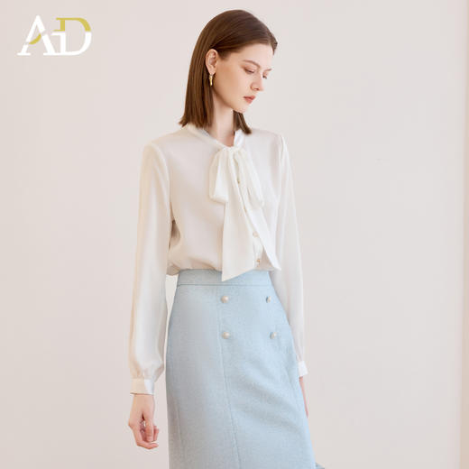 AD白色衬衫女职业装2025新款春秋面试正装套装高级感西装内搭衬衣 商品图2