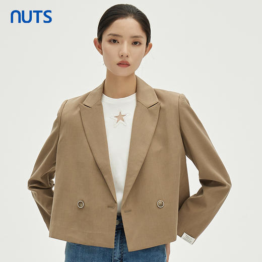 NUTS春秋季新款西装外套休闲设计感小众短款上衣女333041171 商品图0