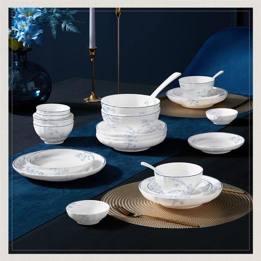 【6F】玛戈隆特水岸花影餐具套装家用骨瓷乔迁礼物新婚结婚碗碟套装高级28头 商品图3