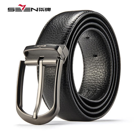柒牌男士针扣皮带新款中年青年休闲男式配饰裤带双扣头礼盒装	123P70230 商品图4