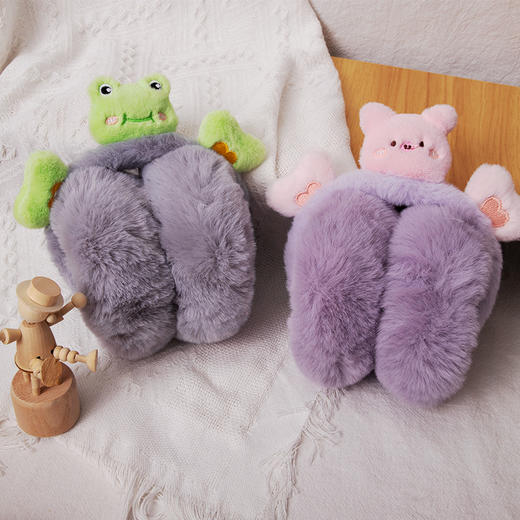 【加厚小动物耳罩】新款卡通可爱毛绒耳罩 冬季保暖耳套学生防寒冻骑行护耳包 耳捂子可折叠 商品图5