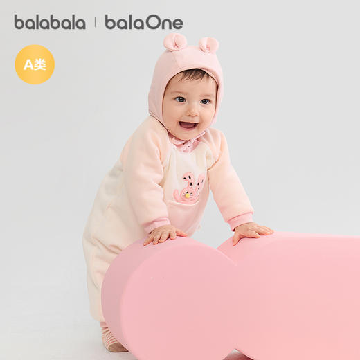 巴拉巴拉balaOne新生儿连体衣2025新款冬季宝宝哈衣爬服夹棉时尚 商品图2