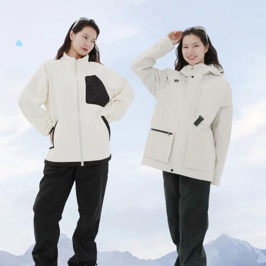 纳趣户外工装三合一冲锋衣情侣款宽松防水保暖登山滑雪服抓绒衣内胆 商品图2