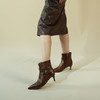 Westory2025年冬季尖头中跟胎牛复古飒爽百搭短靴W25DS85621 商品缩略图2