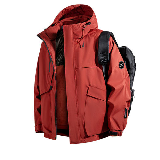 鸿星尔克三合一连帽冲锋衣情侣款EK-JY25011S 商品图1