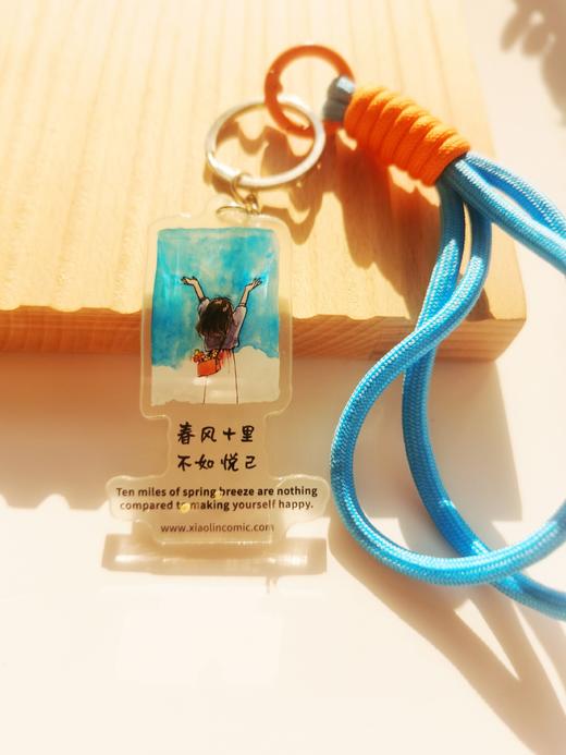 小林漫画・治愈系双语  荧光  亚克力挂件  挂绳设计 包包配饰 挂绳颜色随机 商品图9