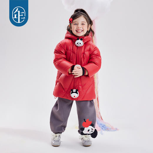 年衣童装羽绒服冬季新款儿童中长款鸭绒宝宝盼达乖乖玩偶羽绒服 商品图2