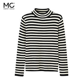 女装半高领条纹标毛衣-S09M5241020