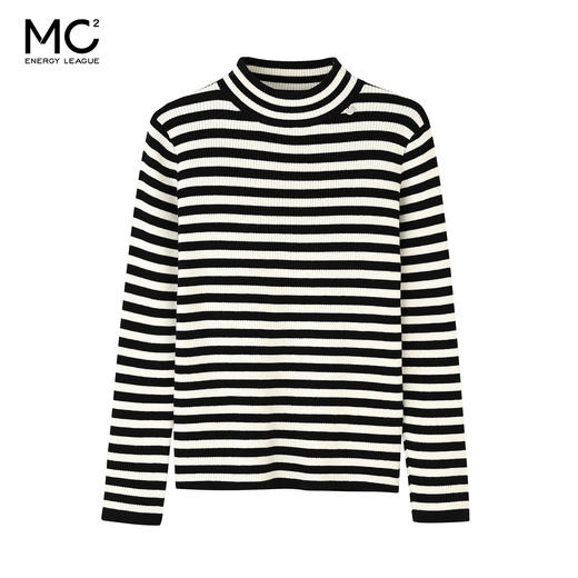 女装半高领条纹标毛衣-S09M5241020 商品图0