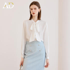 AD白色衬衫女职业装2025新款春秋面试正装套装高级感西装内搭衬衣