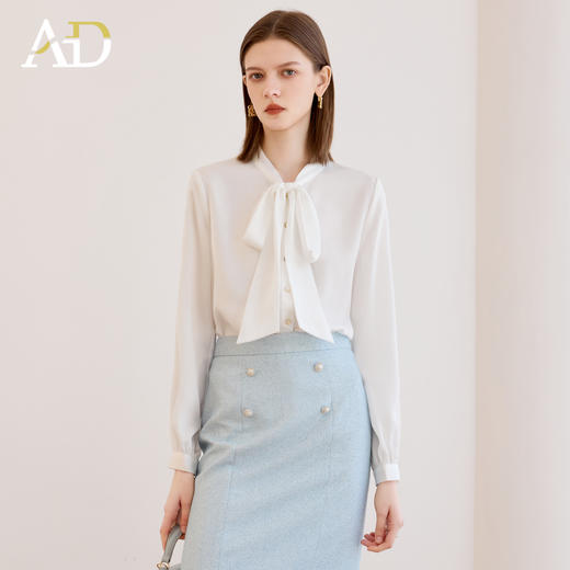AD白色衬衫女职业装2025新款春秋面试正装套装高级感西装内搭衬衣 商品图0