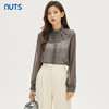NUTS商场同款春秋季设计感小众薄款透视百搭长袖衬衫女332011143 商品缩略图0