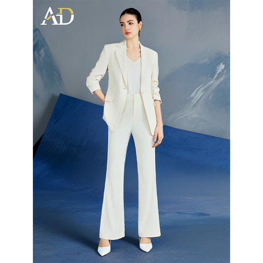 AD时尚大女主西装套装女2025新款气质通勤西服外套阔腿裤两件套裤 商品图3