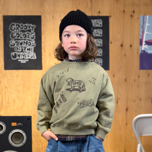 日本GC童装 Groovycolors 滑板小狗涂鸦卫衣 商品图3