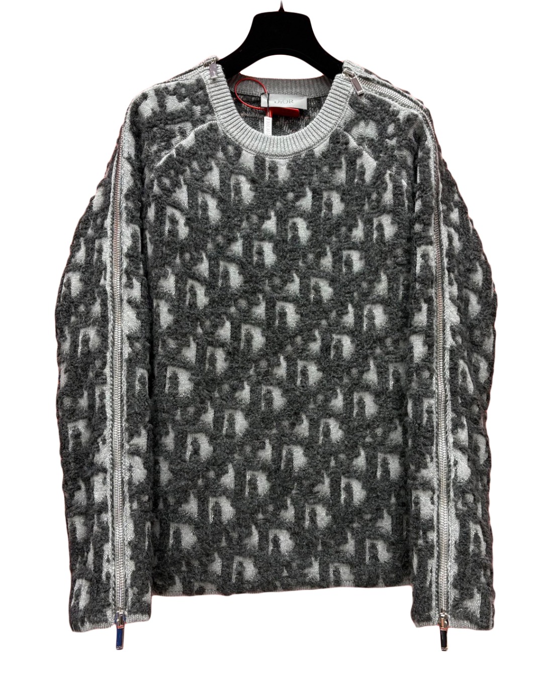 中性款Oblique 提花拉链针织毛衣D00