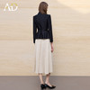 AD简约气质通勤米白色百褶裙职场两件套女2025新款职业装西装套装 商品缩略图4