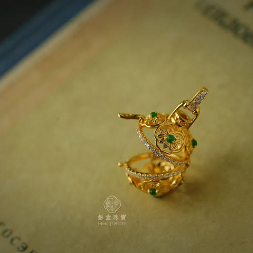 龢盒原创 银镶翡翠花球香囊，香随佩韵藏 商品图2