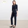 AD收腰显瘦西装外套女套装2025新款藏青色职业工作服休闲直筒裤子 商品缩略图3