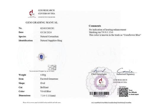 1.15ct刻面蓝宝石戒指 商品图5
