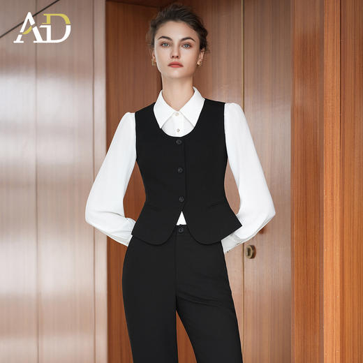 AD黑色西装马甲女2025新款高级感气质名媛高端小个子无袖背心上衣 商品图2