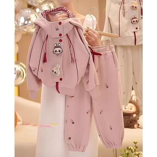 女童韩版 2025新款洋气秋装 宝宝上衣连帽卡通休闲春秋套装 商品图3