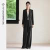 FUYAO扶摇 秋冬时尚套装女黑色双排扣阔版西装直筒裤高级感两件套 商品缩略图0