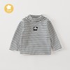 儿童秋季半高领慕斯暖绒打底衫男女宝百搭洋气打底条纹 商品缩略图1