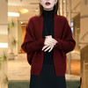 红色加厚保暖宽松针织开衫，百搭毛衣外套LJX-5036 商品缩略图0