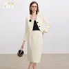 AD米白色名媛范两件套女高腰半身裙秋冬新款职场通勤圆领短外套 商品缩略图2