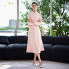 AD韩系早秋穿搭一整套2025新款浅粉色手工拉毛小香风套装流苏伞裙 商品缩略图2