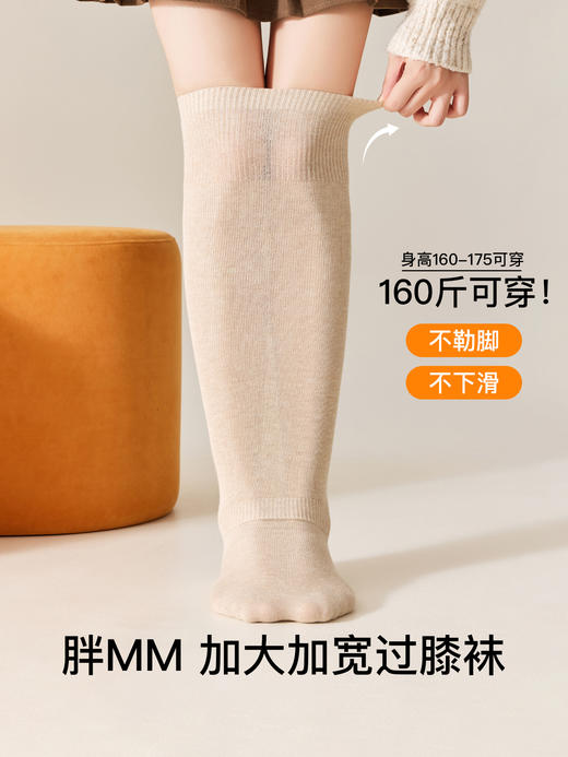原价29.9 限时折扣19.9元【体慕】过膝袜子女款秋季纯棉加长加宽高筒袜护膝长筒大腿袜秋冬月子长袜 商品图3