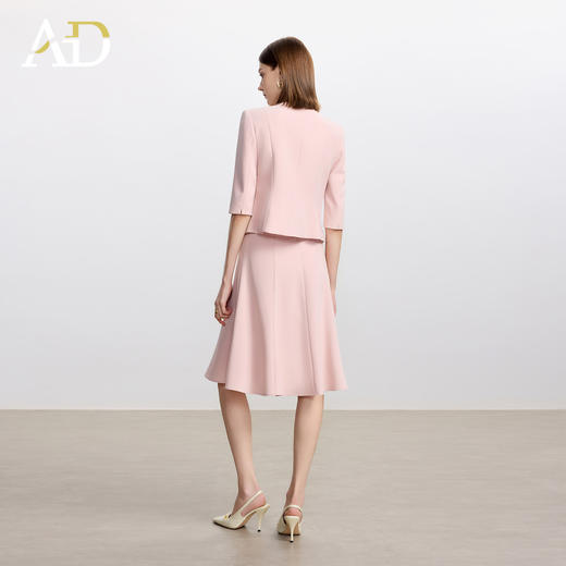 AD高级感醋酸西装两件套2025新款粉色职业装气质女神范伞裙套装 商品图4
