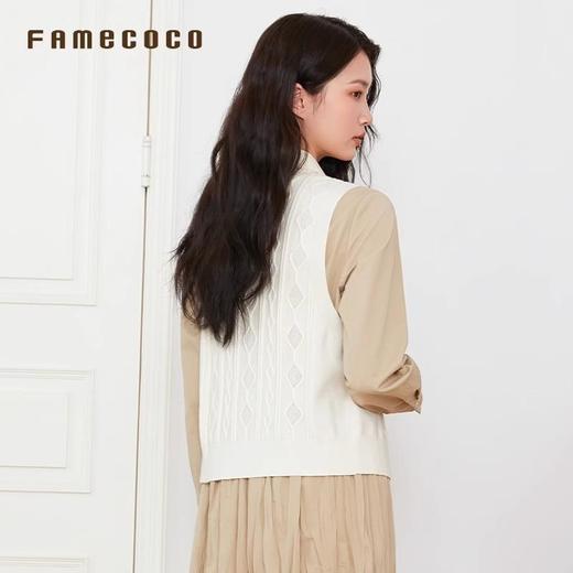 Famecoco范可儿文艺复古马夹百搭V领刺绣叠穿马甲坎肩FAB6CA006 商品图2