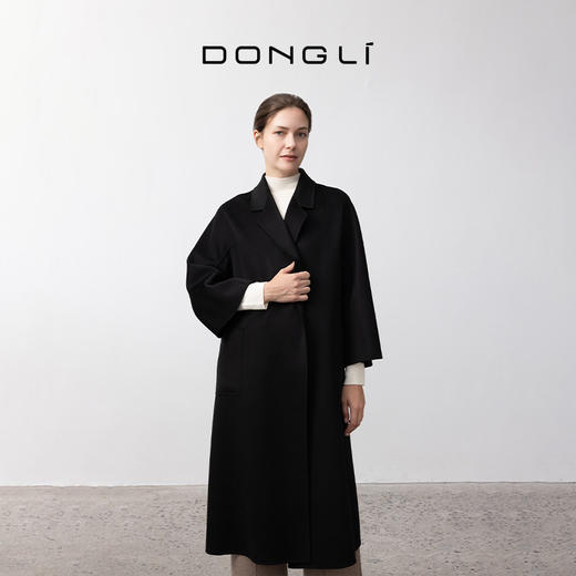 东黎 • 小山羊绒女士秋冬西服领浴袍风双面羊绒呢长款大衣 3073 商品图3