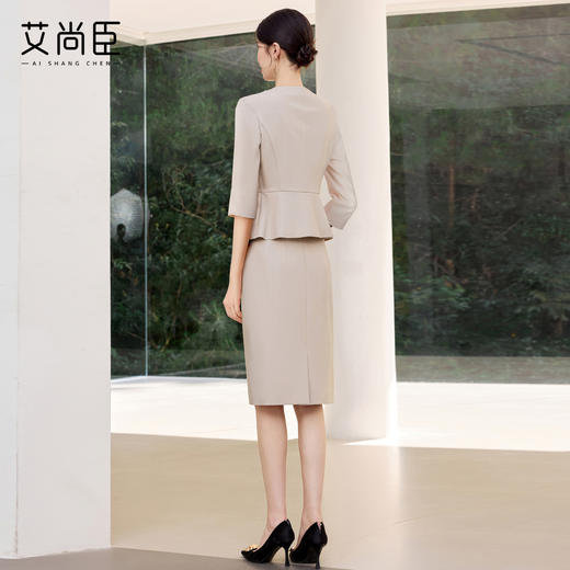 艾尚臣高级感职业套装裙两件套女七分袖西装通勤穿搭气质干练正装 商品图4