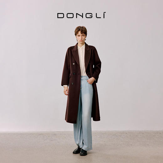 东黎 • 山羊绒女士秋冬长款西服领大衣 4A46 商品图5