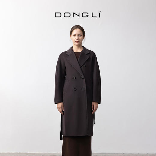 东黎 • 小山羊绒女士秋冬经典801双面尼翻领中长款大衣 4594 商品图1