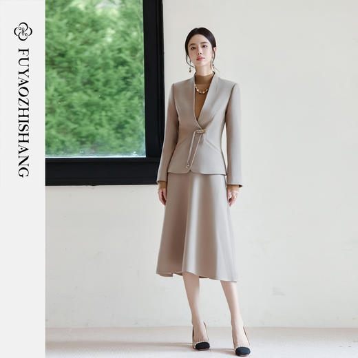 FUYAO扶摇 高级感时尚套装女精致富家千金感小香风醋酸西装两件套 商品图1
