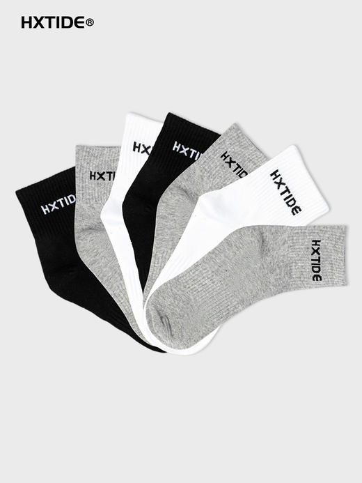 【品牌棉袜】HX 中筒袜7双装/S409450007101（新旧款式及颜色随机发货 不可指定） 商品图0