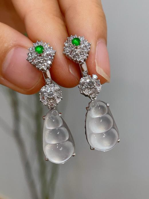 豆子翡翠耳坠 商品图2