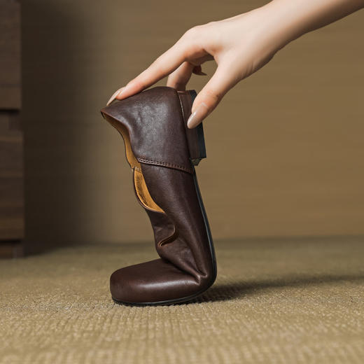 【预售5天】文艺复古v口平底单鞋简约百搭小众设计感奶奶鞋MLD&AC1747 商品图4