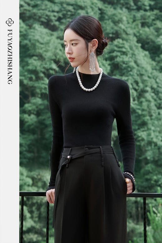 FUYAO扶摇 2025年新款纯羊毛针织衫气质半高领多色百搭打底衫秋冬 商品图5