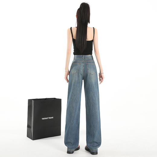 吹起春夏潮流！【雪梵莱 复古天丝牛仔裤】 瞬间凉感 天丝面料 垂顺凉爽抗皱 高腰直筒版型 时髦星人时尚单品 可盐可甜气质 HOLD住各种风格 商品图9