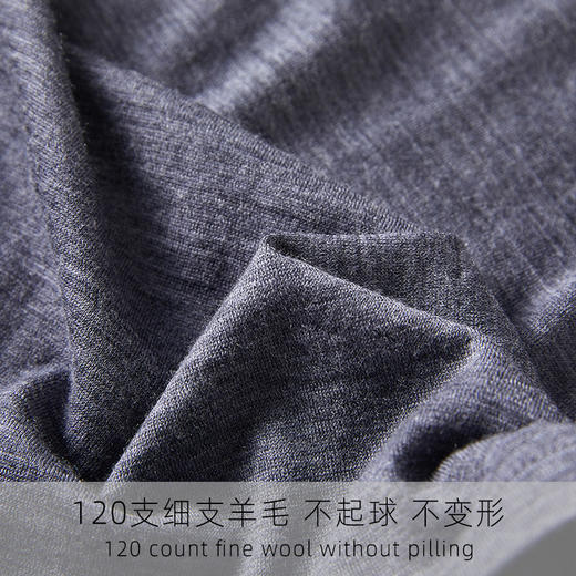 红览 100%超细纯羊毛男士打底上衣CX-059 商品图2