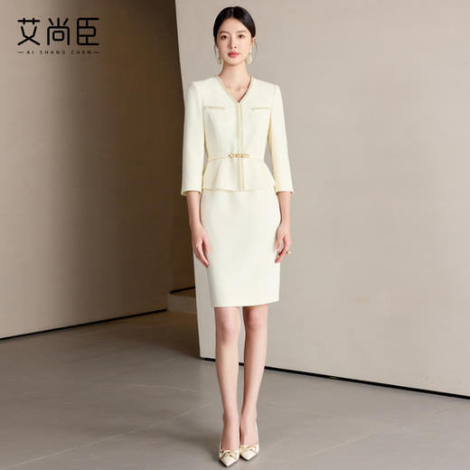 艾尚臣假两件连衣裙女秋冬高级感时尚西装裙名媛小香风精致感裙子 商品图1