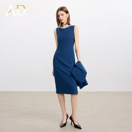 AD高级感蓝色职业连衣裙女士简约通勤西装内搭裙子2025新款背心裙 商品图3